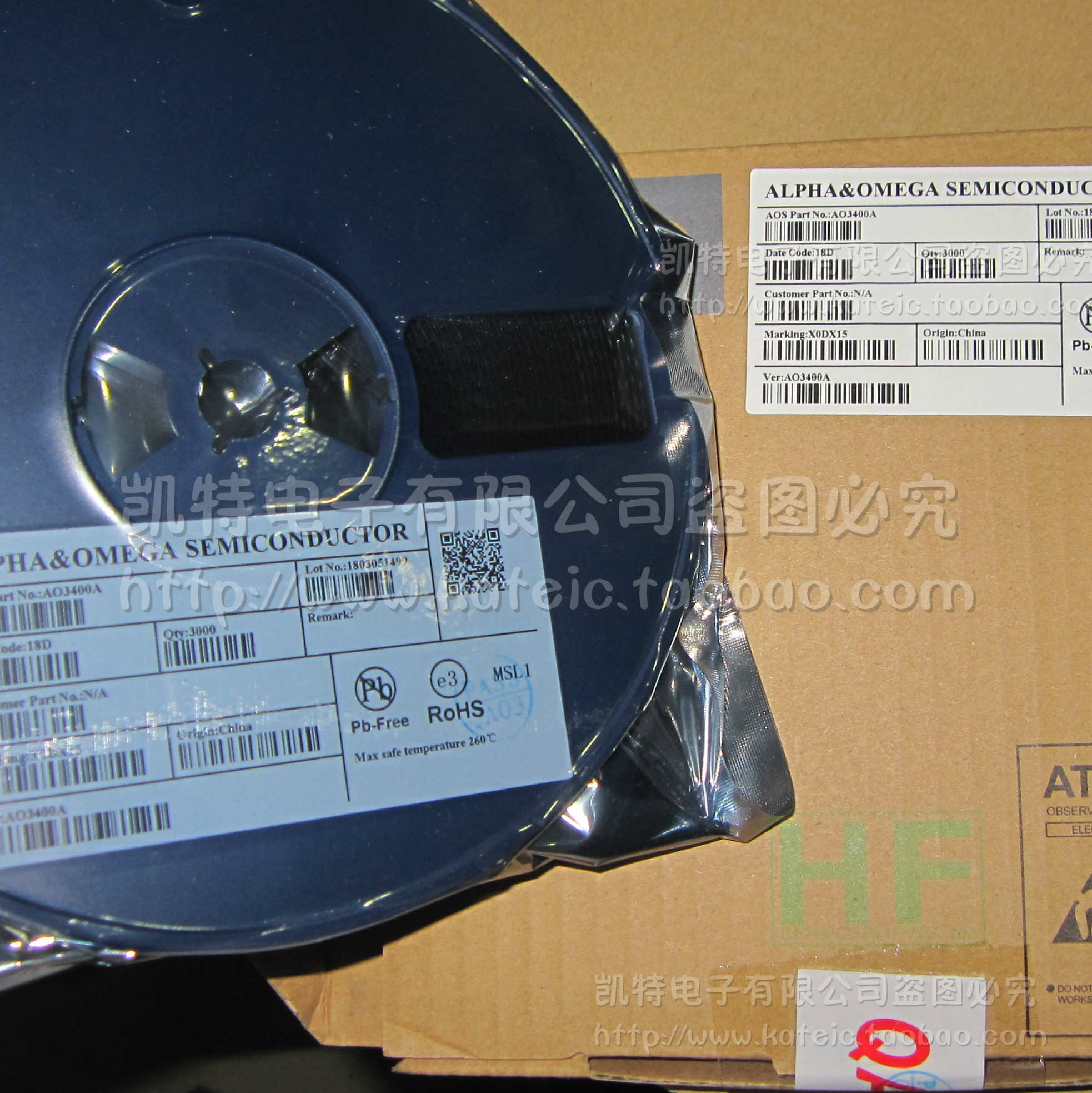 原装正品 贴片SOT-23 AO3400A X0DX15/X0**** MOS场效应管三极管