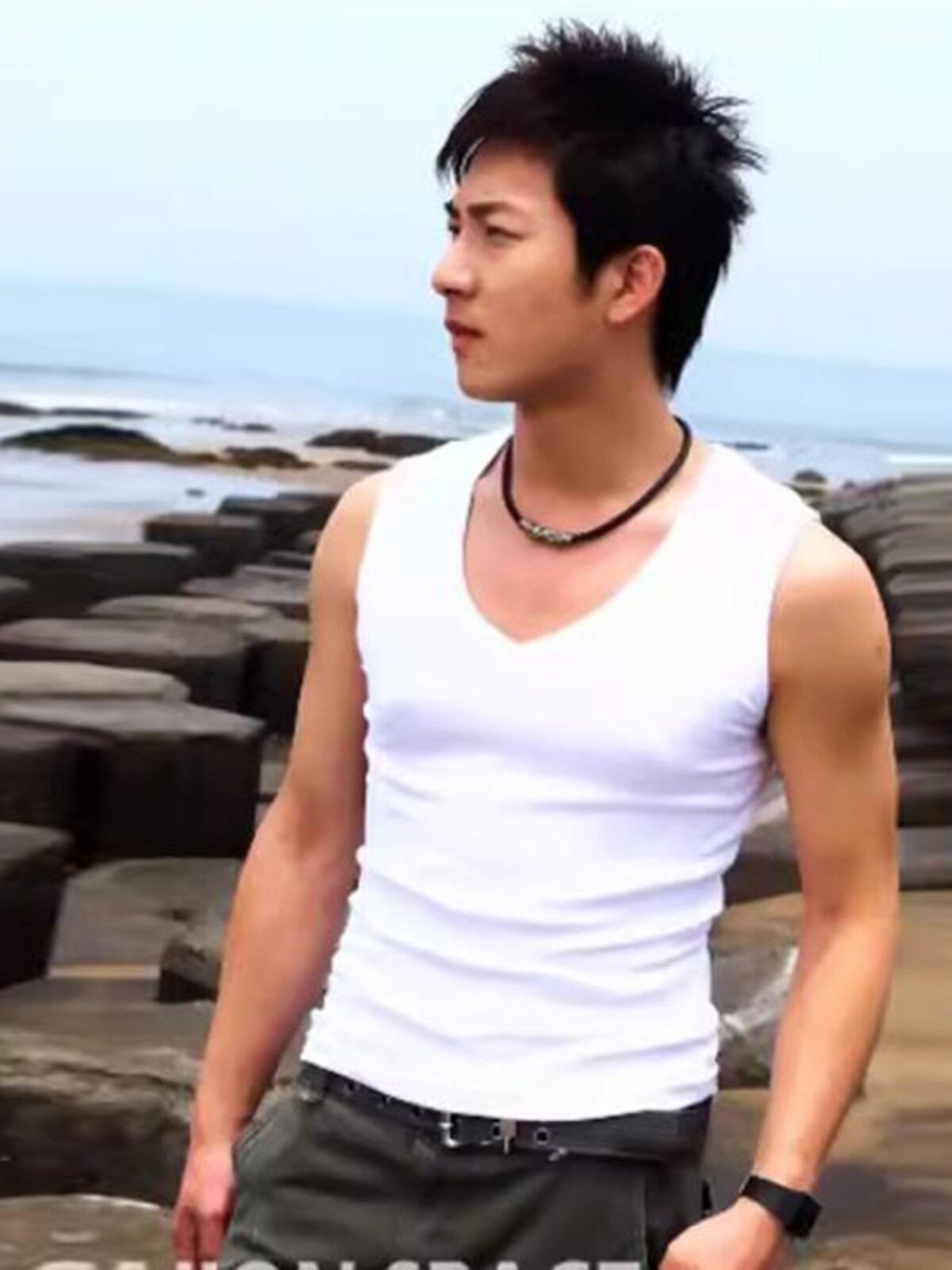 CUSTOM SUMMER MENS SOLID COLOR SLIM V-NECK VEST MENS SHOULDER FITNESS SPORTS TIGHT COTTON LEGGINGS