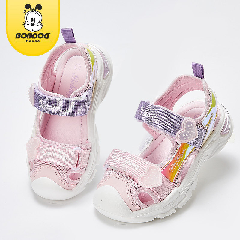 巴布豆女童凉鞋运动防撞包头儿童夏季中大童女孩公主鞋软底学生鞋