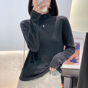 2025秋冬新款洋气超好看别致设计感超细羊毛针织衫时尚女人味上衣