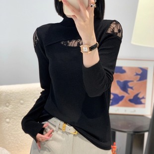 2025秋季新款气质漂亮别致设计感超细羊毛针织衫时尚女人味上衣