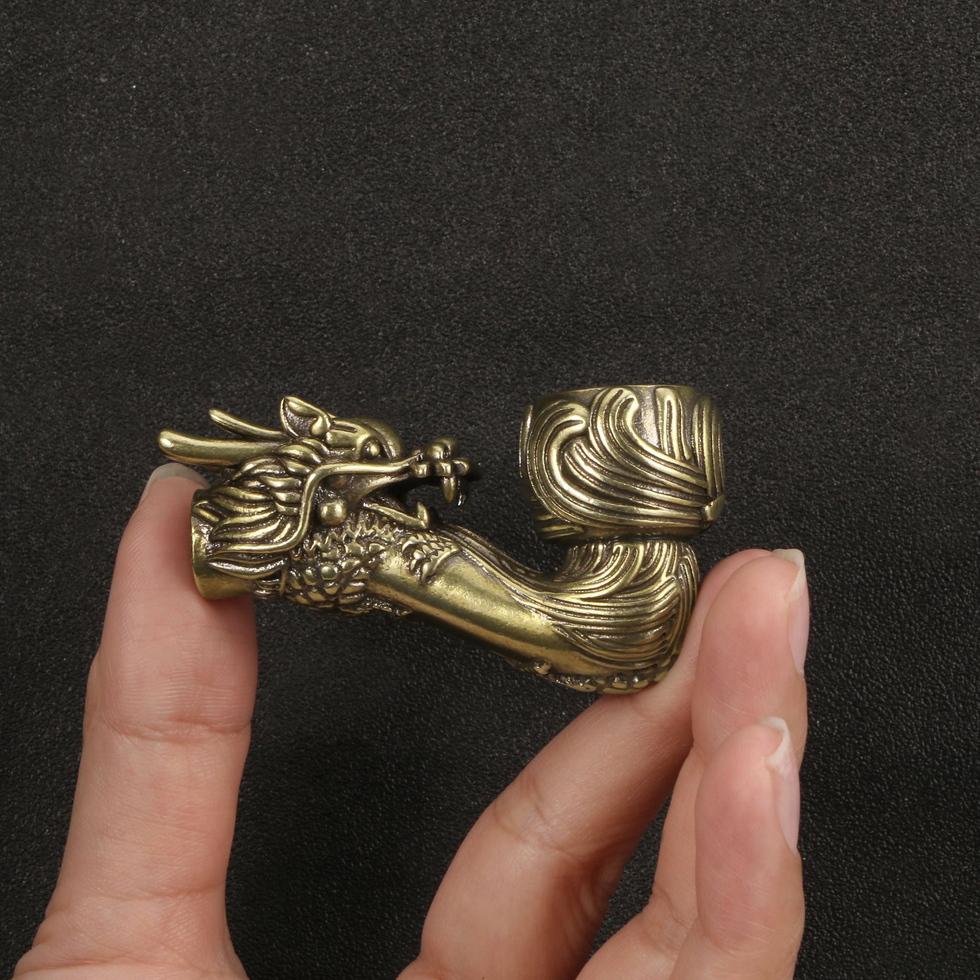 仿古玩做旧黄铜龙头烟斗烟具烟头烟枪半成品烟配件金属工艺品