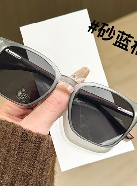 新款日系木纹腿太阳眼镜女素颜遮阳防晒太阳镜男潮流复古方框墨镜