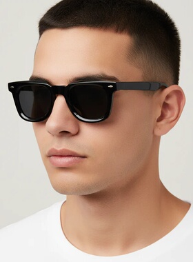 墨镜女士新款防紫外线潮感时尚眼镜欧美跨境方形偏光太阳镜男