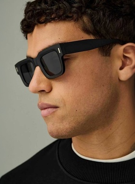 复古方框太阳镜女欧美跨境新款cp插芯男士偏光墨镜感时尚百搭