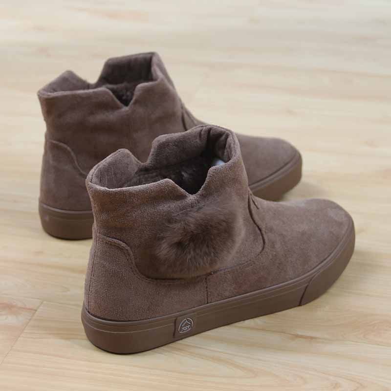 人本雪地靴女冬季2025新款韩版百搭短筒平底短靴加绒保暖学生棉鞋,女鞋,时装靴,淘宝优惠券,粉丝福利购,淘宝优惠卷