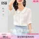 2025年新款 上衣设计感小众衬衣夏季 雪纺衬衫 OSA欧莎女士白色短袖