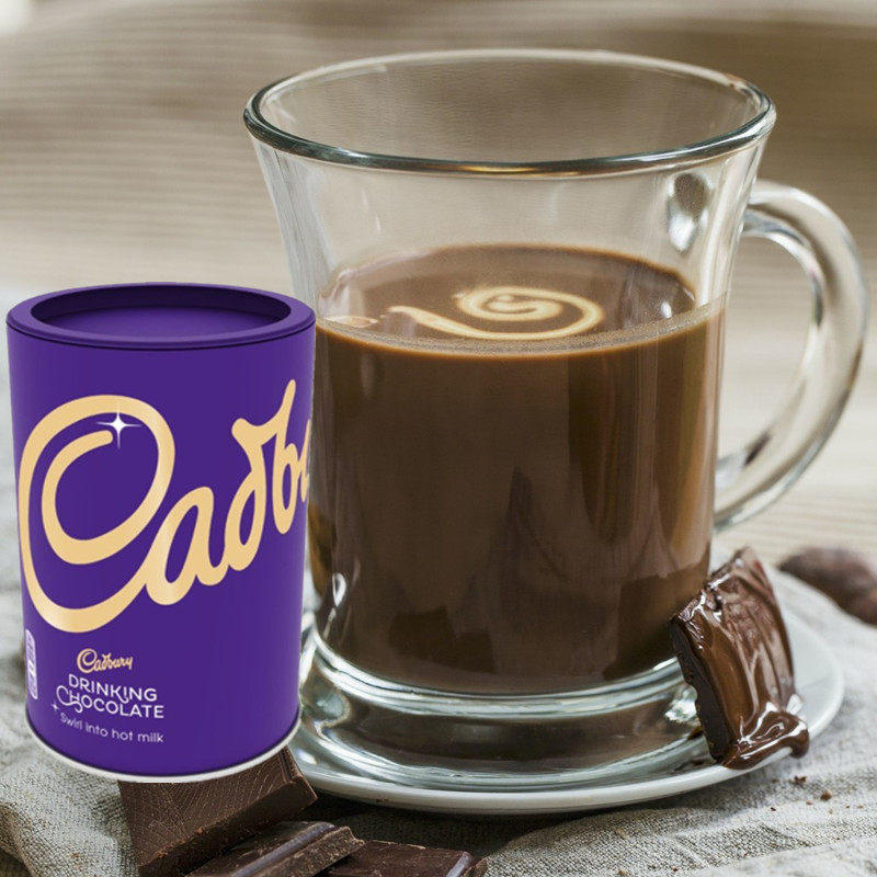 英国进口吉百利巧克力可可粉即溶方便冲饮品营养补充罐装500g