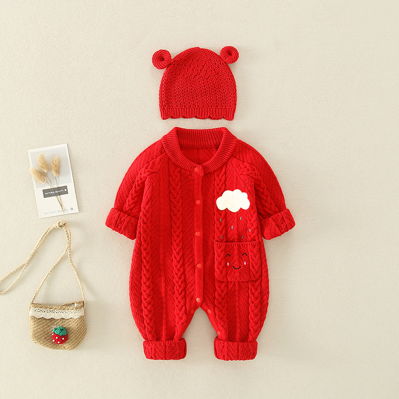 婴儿衣服连体毛衣秋冬装满月公主服男女宝宝百天套装针织爬服周岁,童装/婴儿装/亲子装,连身衣/爬服/哈衣,淘宝优惠券,粉丝福利购,淘宝优惠卷
