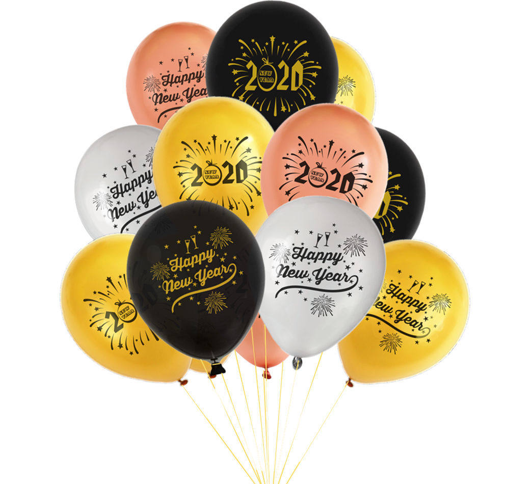 新款 2021数字乳胶气球 happy new year新年圣诞元旦节日气球装饰