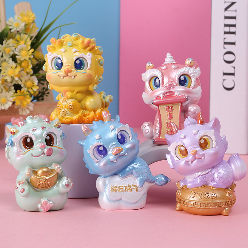 国潮瑞兽盲盒 金麒麟树脂工艺品摆件 卡通动漫玩偶吉祥如意礼物