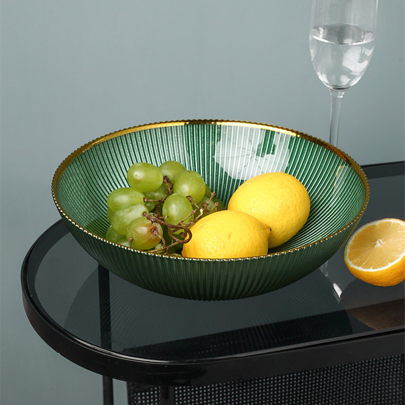 厂家贝汉美轻奢玻璃水果盘创意零食糖果收纳客厅茶几家用装饰果盆