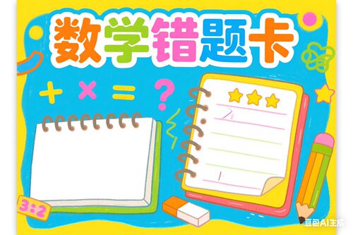 数学错题卡手抄报模板小学生数学知识错误题改正总结归纳复习小报