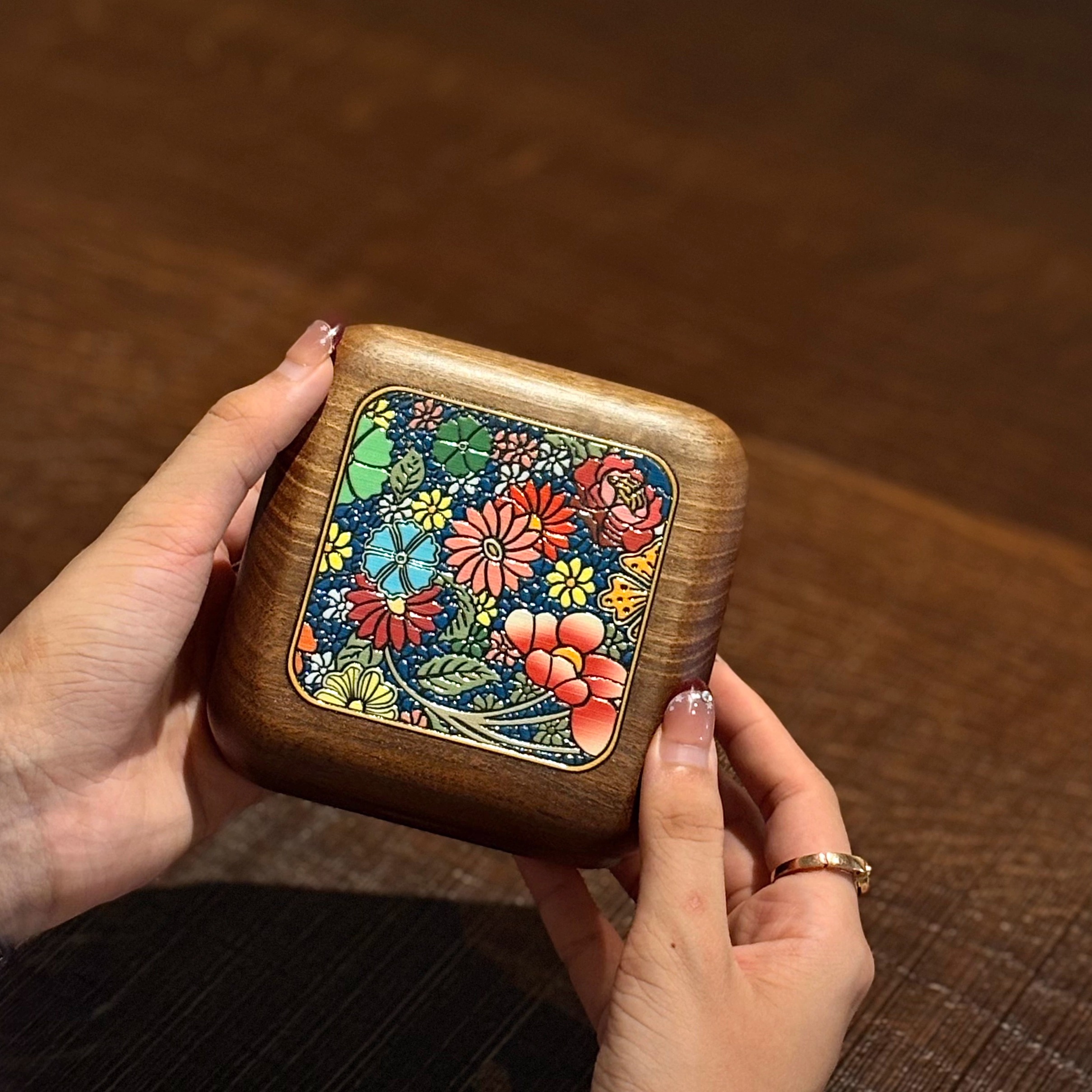 朽木传奇手绘北美黑胡桃木首饰盒