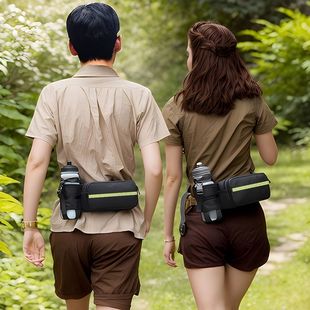 跑步用腰包便携简约大容量健身水壶腰包防水斜挎胸包跑步运动包