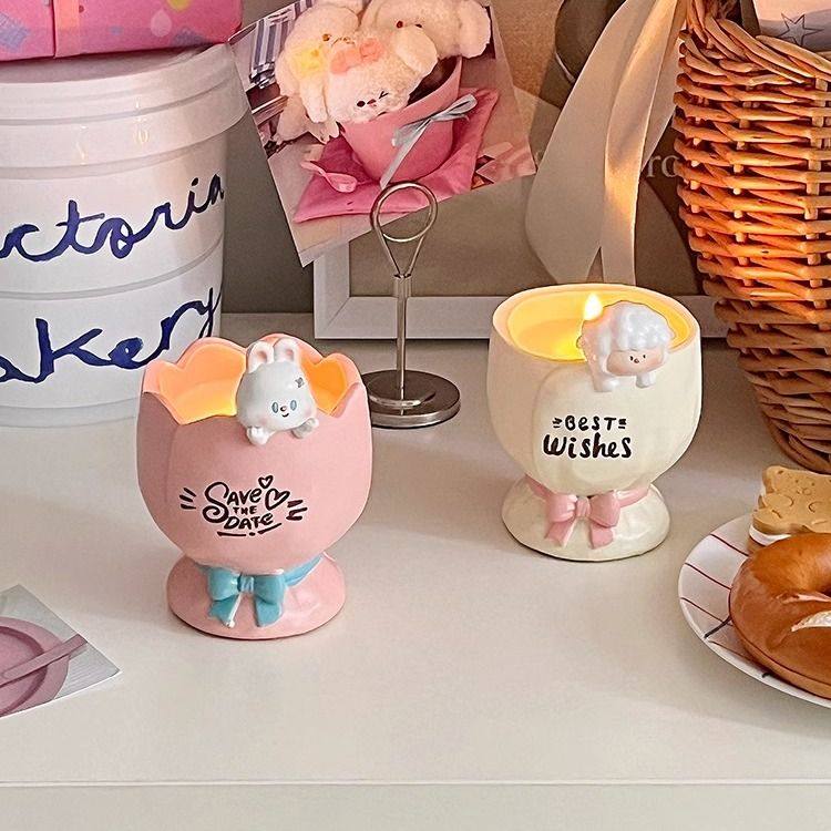 可爱小兔和小羊创意香薰蜡烛手作生日伴手礼卧室摆件持久家用香氛,家居饰品,香薰蜡烛,淘宝优惠券,粉丝福利购,淘宝优惠卷