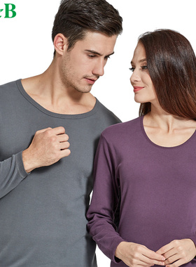 ab纯棉保暖内衣女士100纯棉红色秋衣秋裤大码基础打底衫棉毛衫女