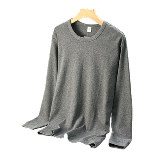 AB内衣纯棉保暖上衣男士薄款单件大码打底圆领女秋衣全棉毛衫秋冬