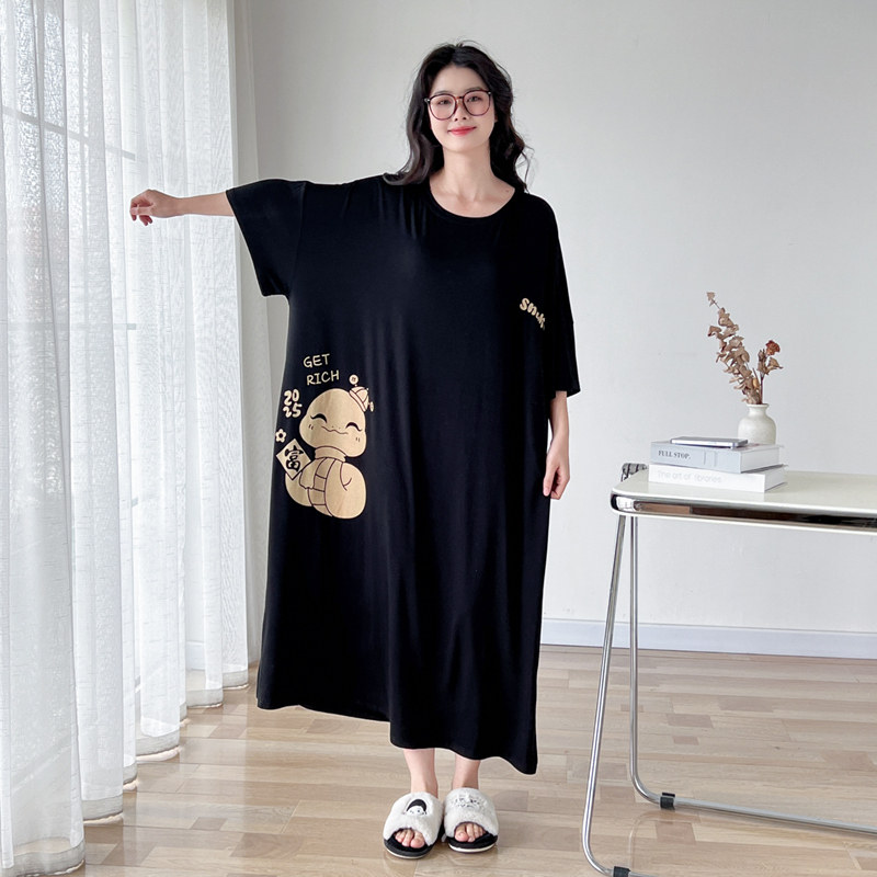 本命年卡通莫代尔加大码睡裙女