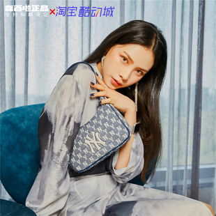 MLB正品 泫雅同款NY复古老花腋下包洋基队男女款单肩斜跨手提包