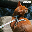 zeze猫狗牵引绳遛猫遛狗背心工字型可胸背调节外出防挣脱小型犬