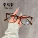复古三角猫眼近视眼镜框女可配度数素颜TR90超轻防蓝光平光81075