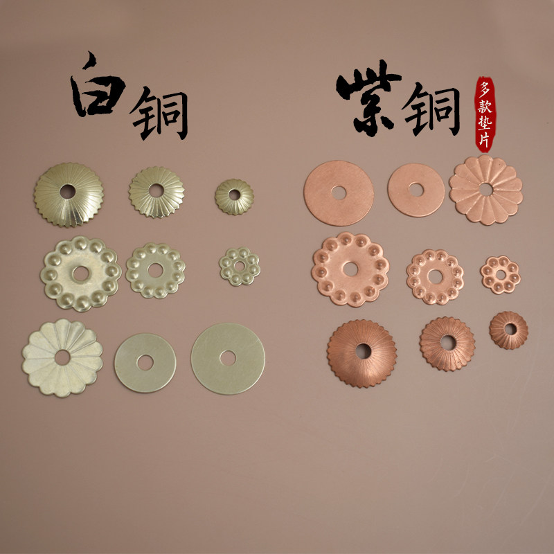纯铜圆形加厚平垫白铜紫铜垫片金属银白色垫圈m5m6螺丝装饰铜配件