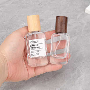 20ML高品质分装瓶30ML榉木盖方形玻璃空瓶子香水喷雾瓶可拆螺口瓶
