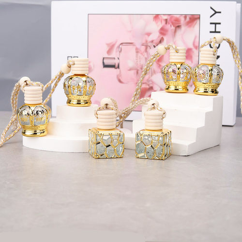 10Ml 水立方电镀汽车挂件挂饰12ML香水瓶空瓶 汽车香水挂饰 车载