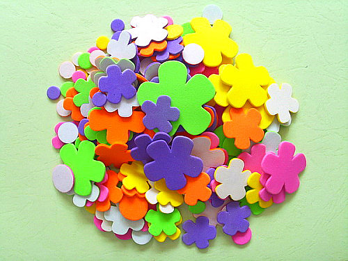 200片/套 海绵装饰泡沫图案不干胶纸 幼儿园儿童手工制作贴纸花朵