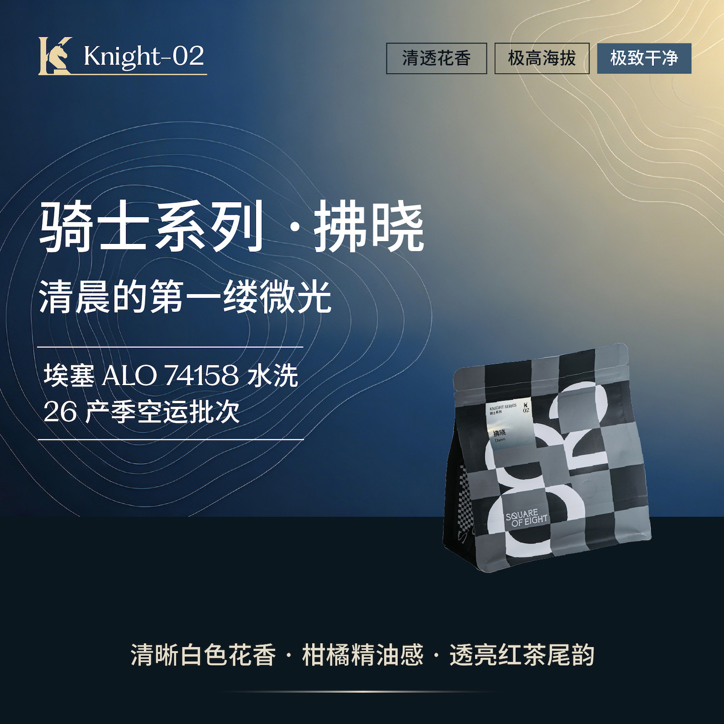 骑士系列·拂晓 26空运批次埃塞ALO水洗手冲意式美式八平方咖啡豆