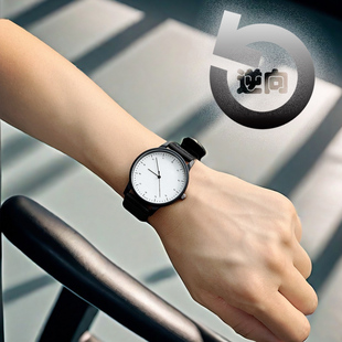 节日礼物 Enmex创意指针逆时针手表 反方向的钟表考试学生腕表