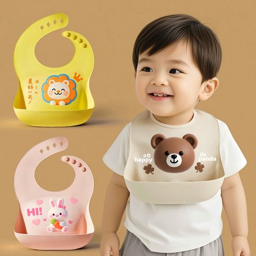 儿童吃饭围兜宝宝喂饭围嘴硅胶