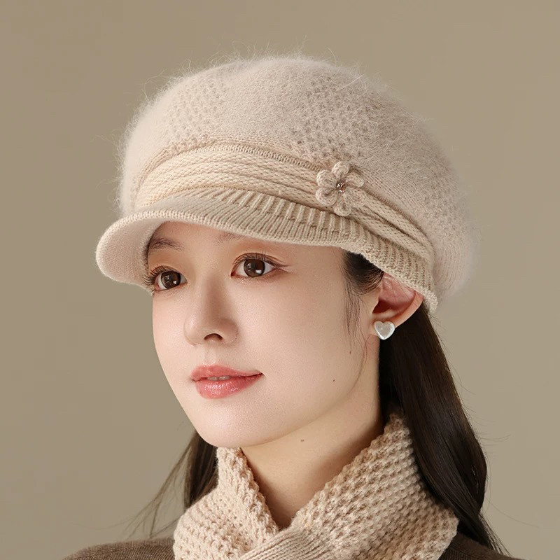 针织毛线帽子女秋冬百搭冬天保暖冷帽妈妈中老年人奶奶洋气鸭舌帽,服饰配件/皮带/帽子/围巾,帽子,淘宝优惠券,粉丝福利购,淘宝优惠卷