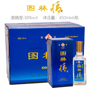 [整箱发货]图林蒙汉王图林情三星38度450mlx6瓶酒图里河酒业出品