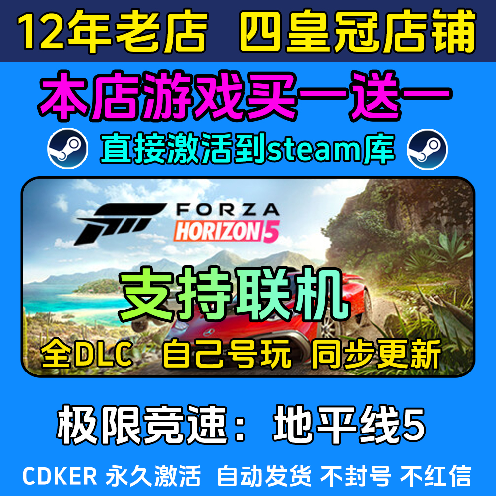极限竞速:地平线5 steam游戏CDKEY激活码 入库电脑 全DLC 包更新