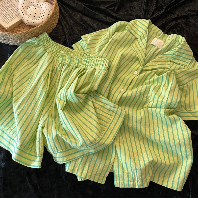云朵棉开衫女夏季家居服套装