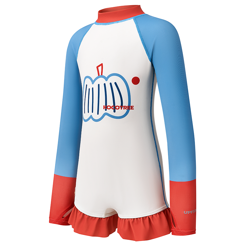 KK树2024新款儿童泳衣男童女孩防晒长袖长裤分体宝宝游泳连体A类