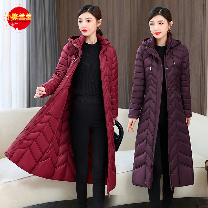羽绒棉长款大码修身棉服