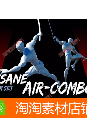 Unity3d Insane Aircombo AnimSet 1.1 空中剑斩剑术动作动画