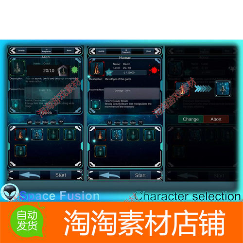 Unity Character Selection Menu 1.0 角色选择菜单UI
