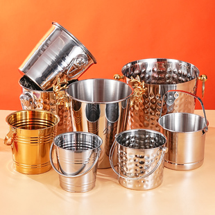金色冰桶冰块桶商用不锈钢KTV酒吧香槟桶红酒啤酒冰粒小食桶商用