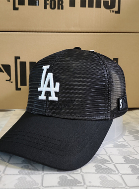 MLB棒球帽LA男女同款专柜网眼帽遮阳防晒帽NY鸭舌帽18LA1UCD10900