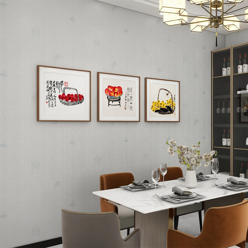 齐白石装饰画餐厅国画饭厅墙面背景墙挂画中国风水墨画新中式壁画