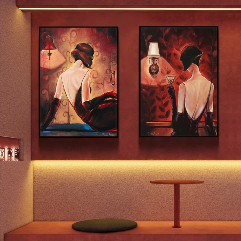 工业风复古酒吧装饰画美女音乐歌厅KTV壁画美式酒馆餐厅清吧挂画
