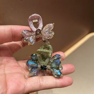 2025新款高级感头箍粉色水钻波浪发箍压发发夹高颅顶发卡个性头饰