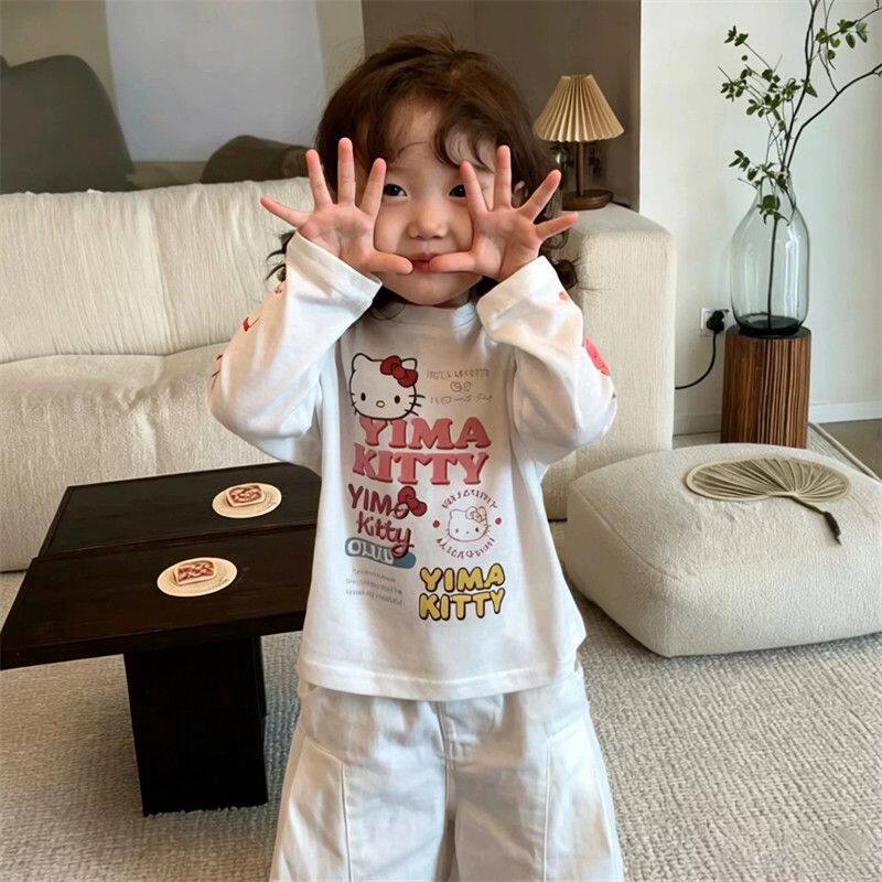凯蒂猫印花纯棉女童长袖T恤图片