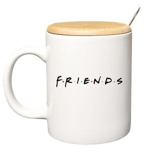 漫能老友记陶瓷杯friends马克杯简约文艺水杯欧式风带盖带勺周边