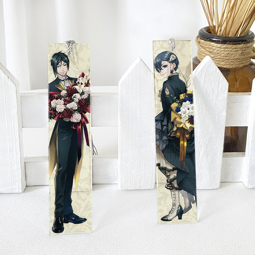 漫能黑执事水晶书签塞巴斯 夏尔玻璃二次元动漫周边礼物