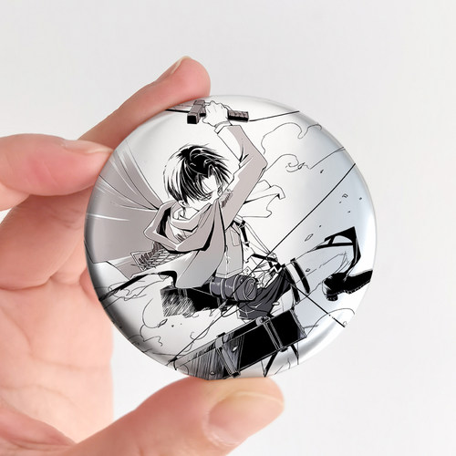 漫能进击的巨人吧唧银色金属徽章利威尔艾伦动漫周边二次元礼品
